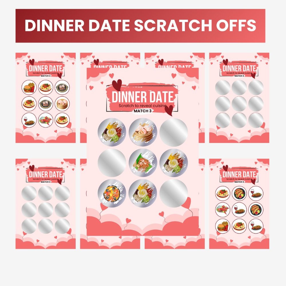 Dinner Date Scratch-Off Card | Fun Date Night Game for Couples